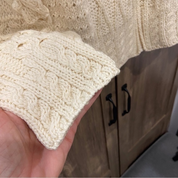 Carriag Donn small Marino Wool Thick Cable Knit Zip Up Sweater Cardigan - Picture 7 of 11